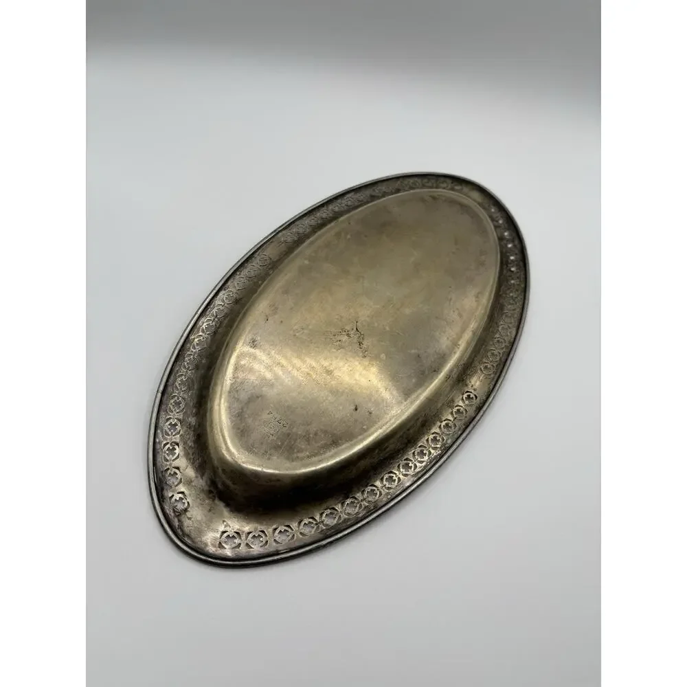 Vintage Sheffield EPNS Pierced Silverplate Oval Tray 13” Made In USA